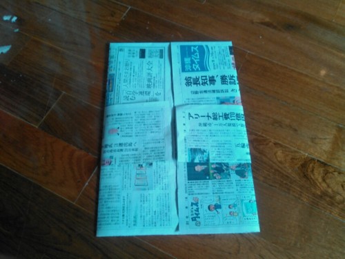 新聞紙のゴミ箱の内袋の作り方